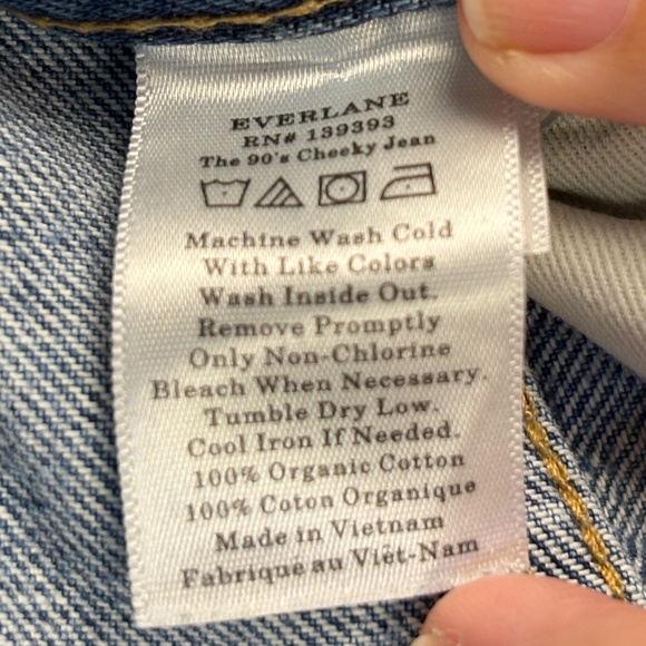 Everlane Womens 90s Curvy Cheeky Jean High Rise Crop 29 Straight Legs Button Fly - Picture 6 of 11